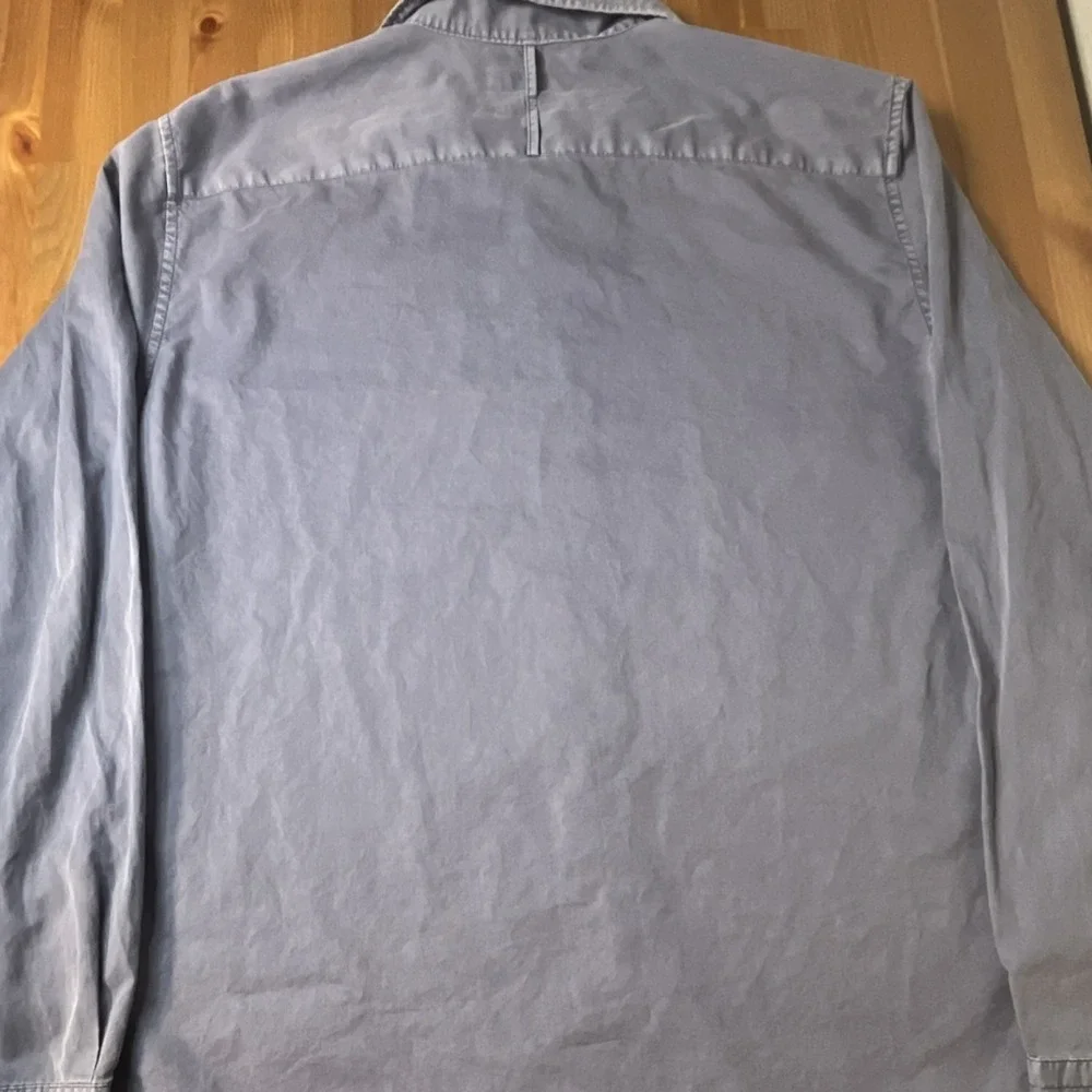 Banana Republic button up shirt men's L Untucked Slim Fit steel gray casual